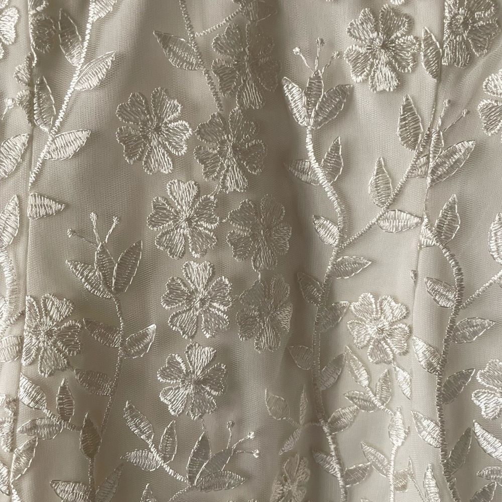Lulu’s Ivory Floral Embroidered Ruffled Mini Cocktail Dress - Picture 4 of 13